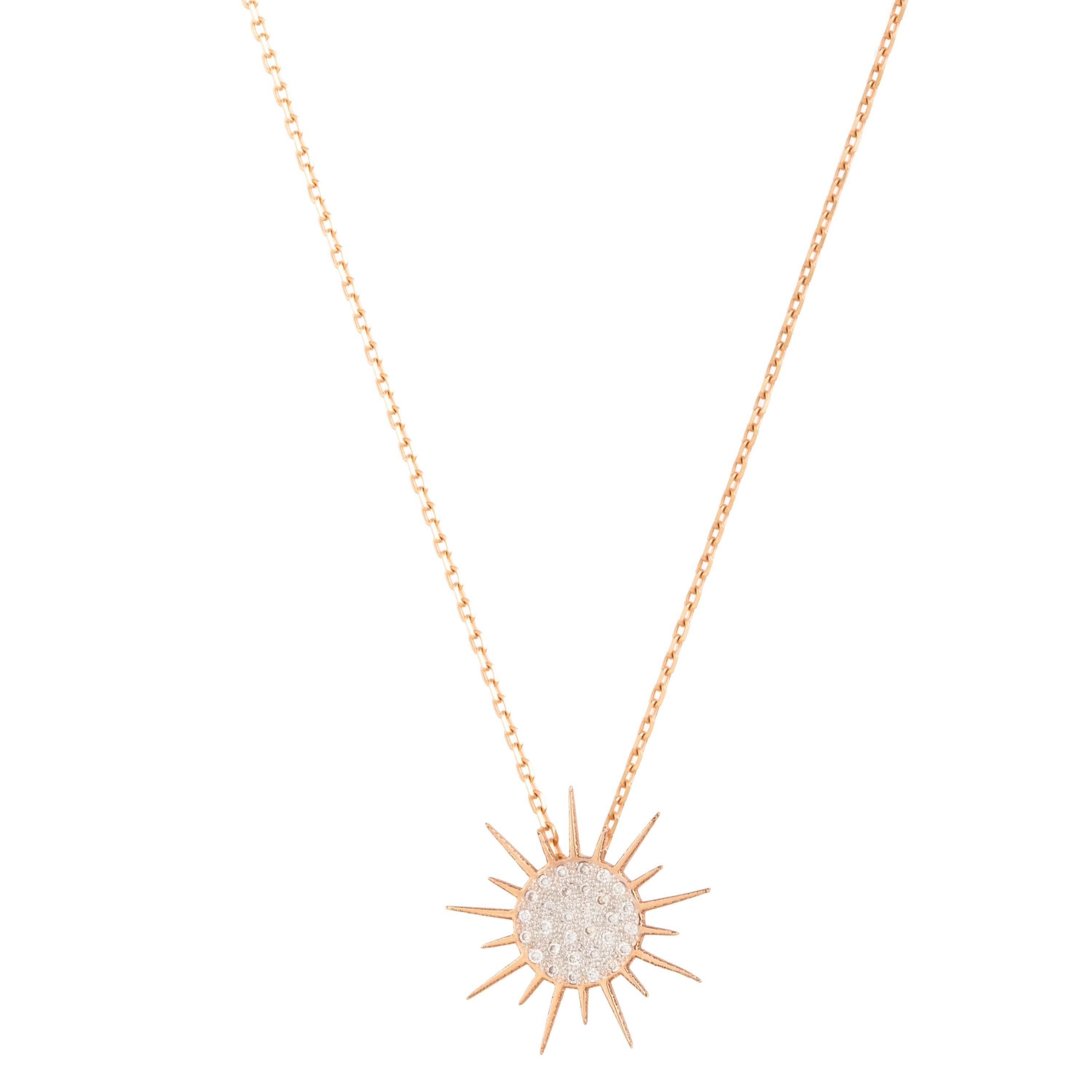 Soleil Necklace with Diamonds, Medium Pendant Necklace Falamank