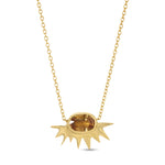 Tiny Yellow Sapphire Starburst Necklace Pendant Christina Magdolna Jewelry