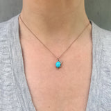 Turquoise and Diamond Necklace Pendant Necklace Jaine K Designs