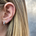 Pave Diamond Pyramid Spike Huggies Huggie Earrings Roseark Deux