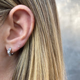 Pave Diamond Pyramid Spike Huggies Huggie Earrings Roseark Deux