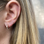 Pave Diamond Pyramid Spike Huggies Huggie Earrings Roseark Deux