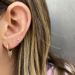 Diamond 3-Fringe Drop Huggie Huggie Earrings Roseark Deux   