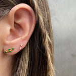 Four Leaf Emerald Ear Skimmer Stud Stud Earrings Jaine K Designs