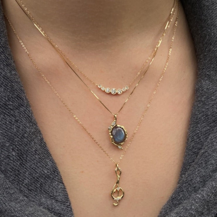 Seven Diamond Necklace Necklace Jaine K Designs