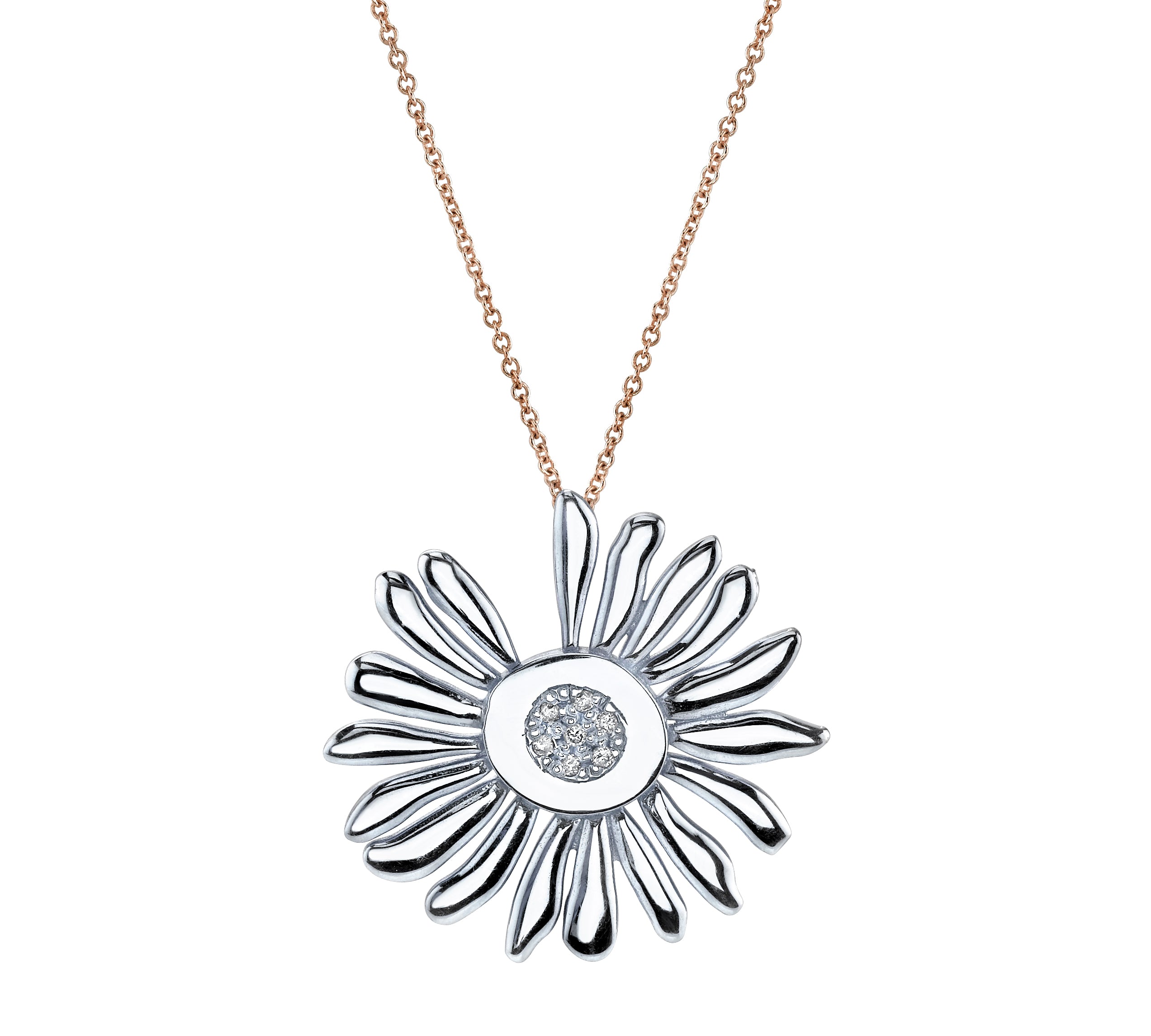 The Daisy Necklace Pendant Necklace Roseark Jewelry White Gold