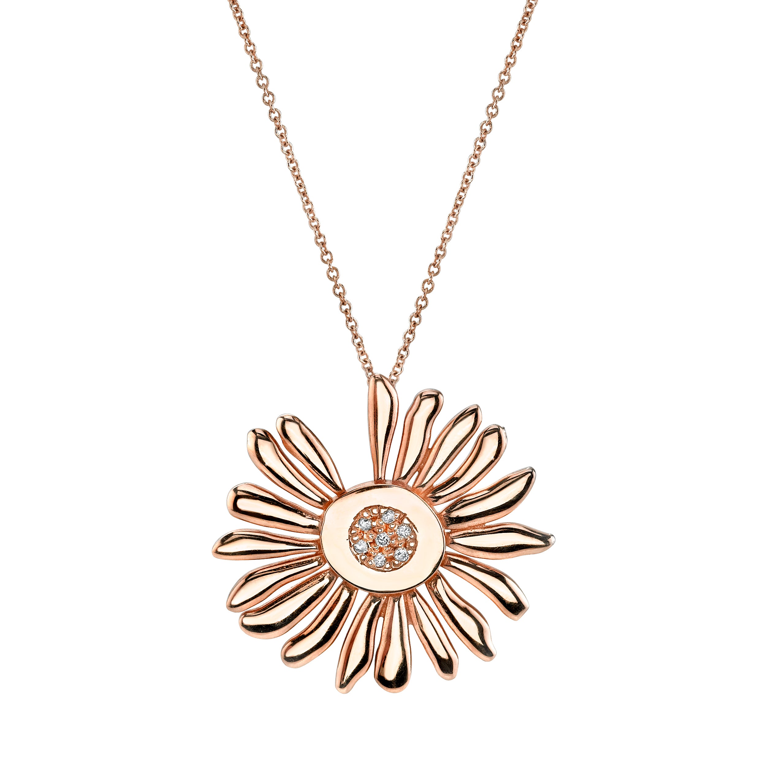 The Daisy Necklace Pendant Necklace Roseark Jewelry Rose Gold