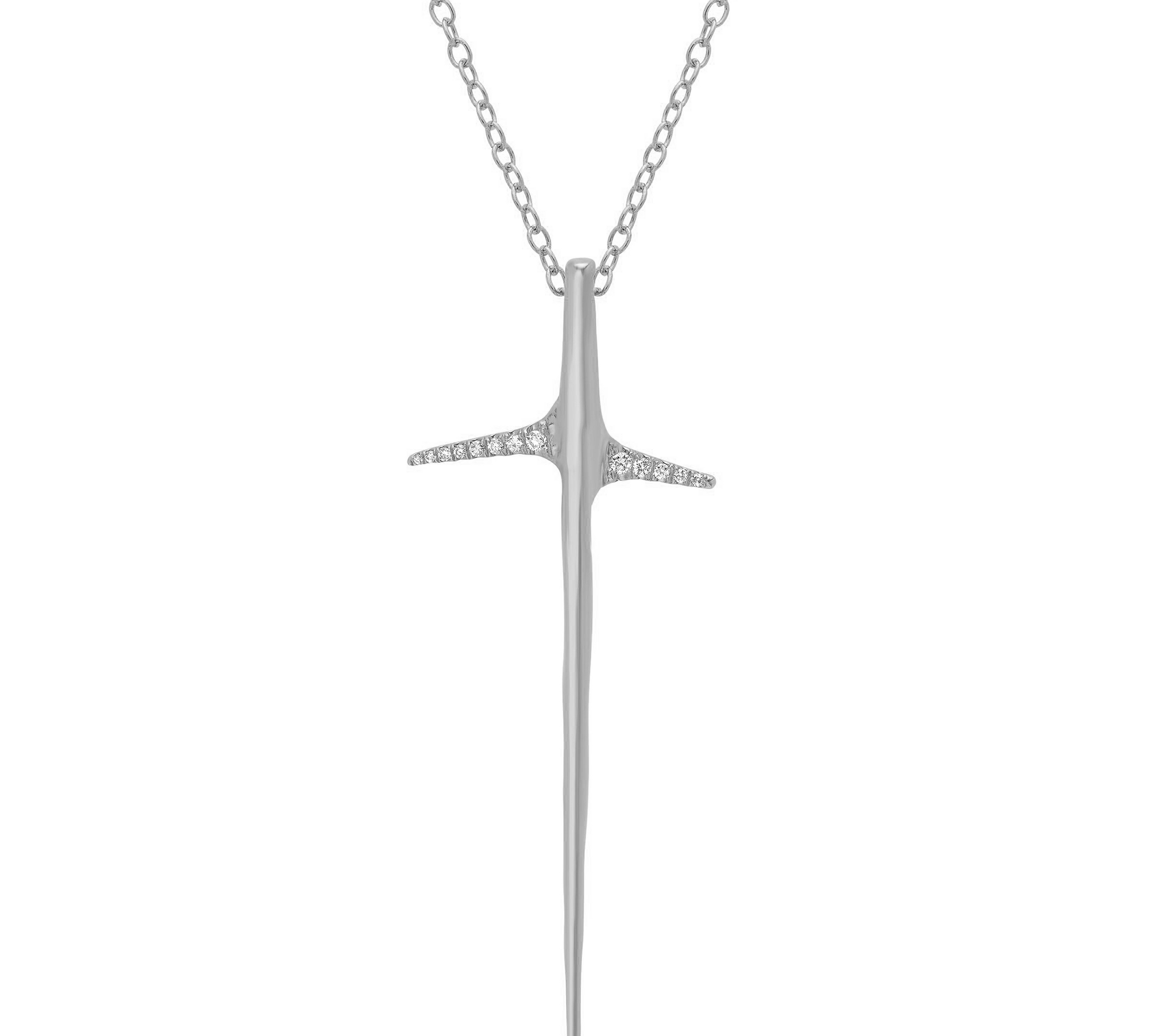 Thorn Necklace Pendant Necklace Elisabeth Bell Jewelry Small White Gold Diamonds