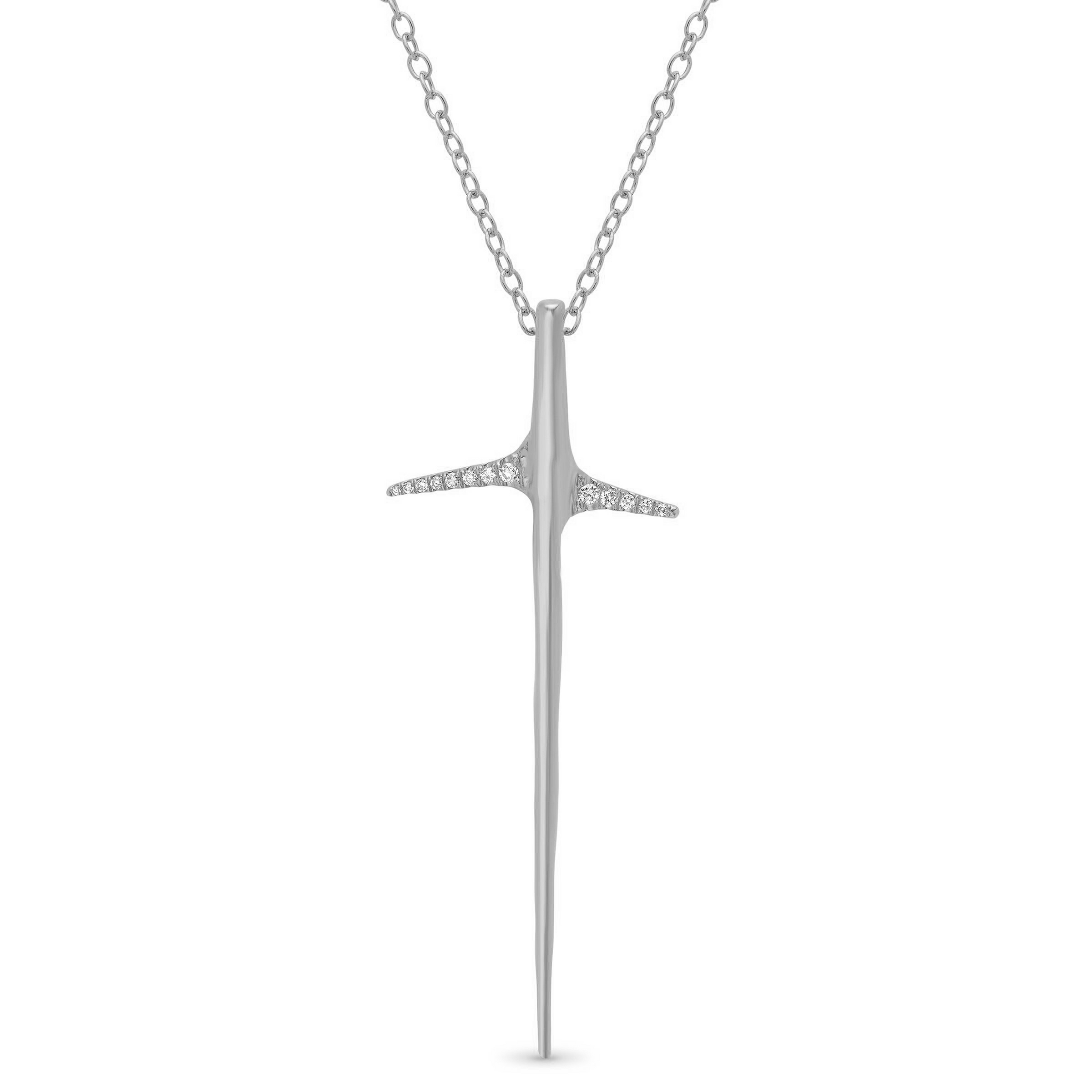 Thorn Necklace Pendant Necklace Elisabeth Bell Jewelry Small White Gold Diamonds