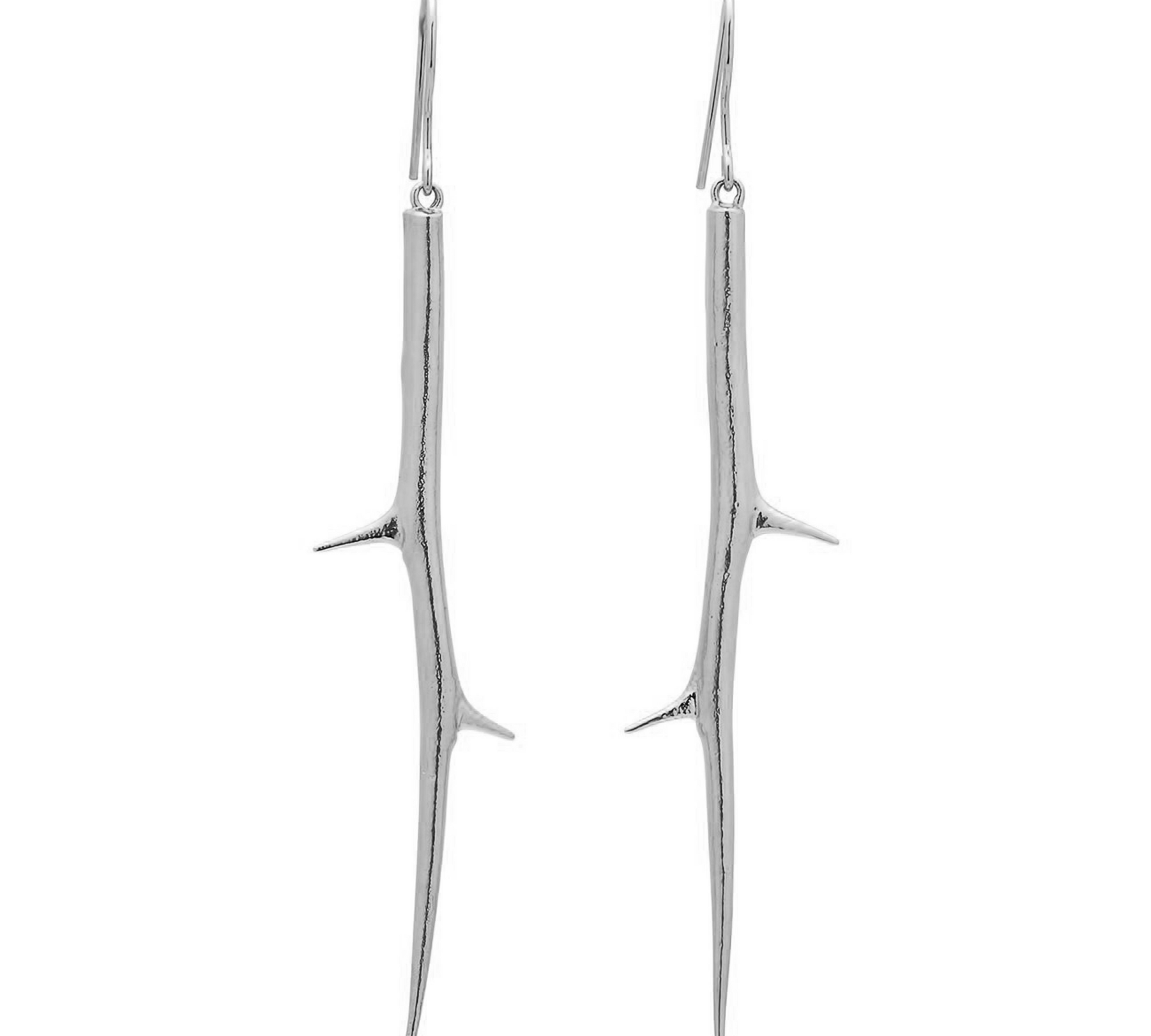 Long Thorn Earrings Drop Earrings Elisabeth Bell Jewelry White Gold  
