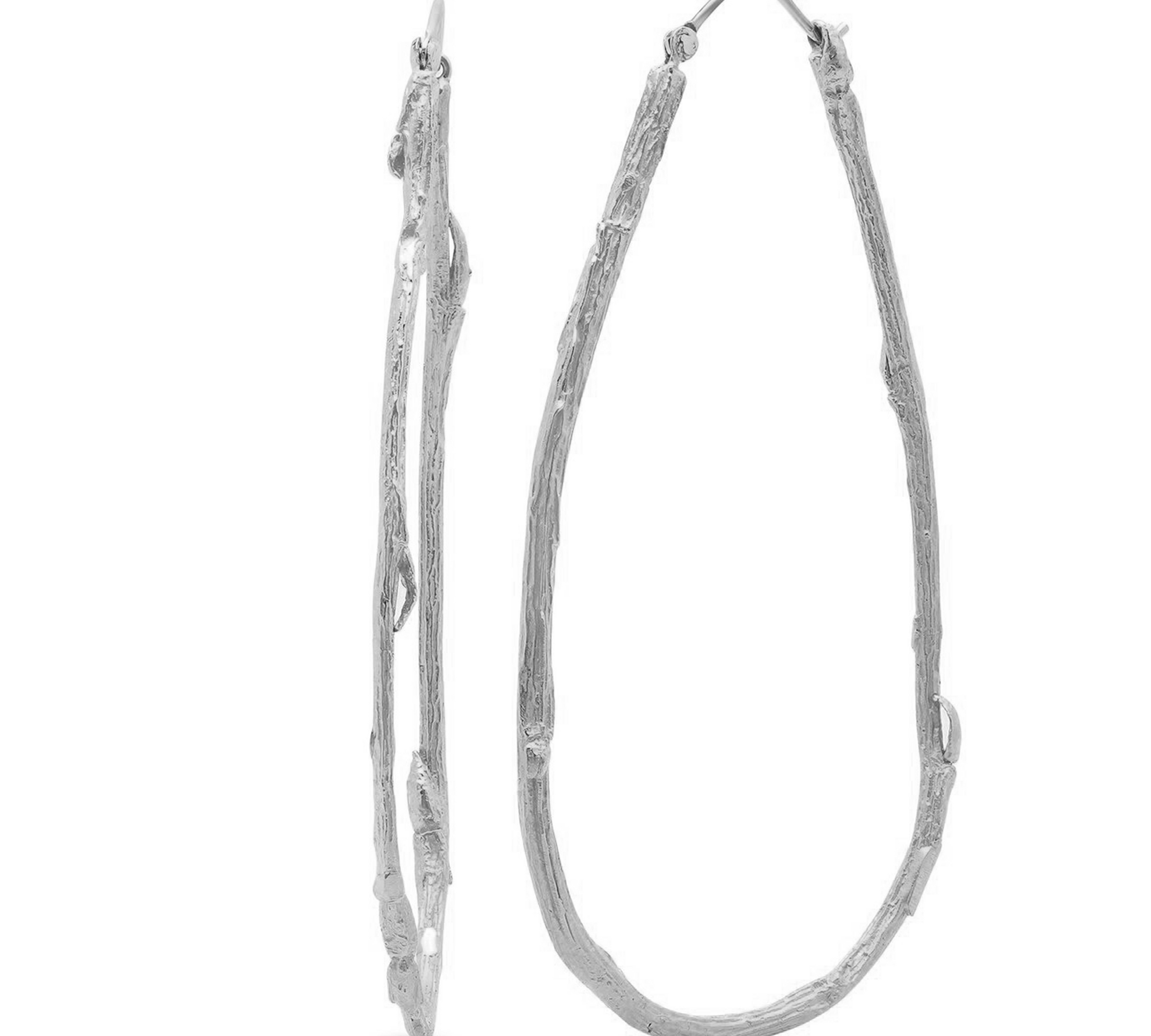 Teardrop Willow Hoops, Pair Hoop Earrings Elisabeth Bell Jewelry White Gold