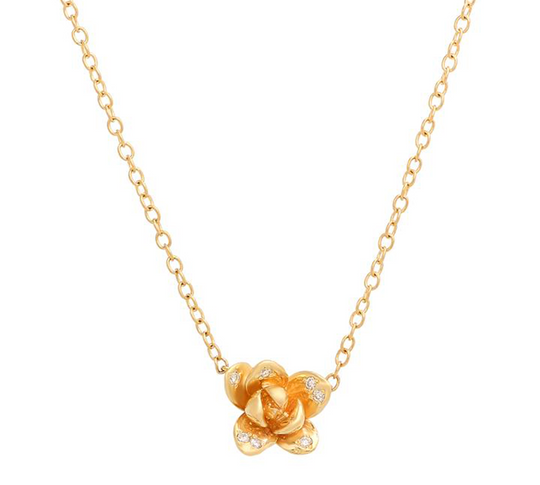 Blossom Necklace with Diamonds Necklace Elisabeth Bell Jewelry Yellow Gold