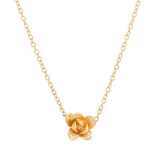 Blossom Necklace with Diamonds Necklace Elisabeth Bell Jewelry Yellow Gold