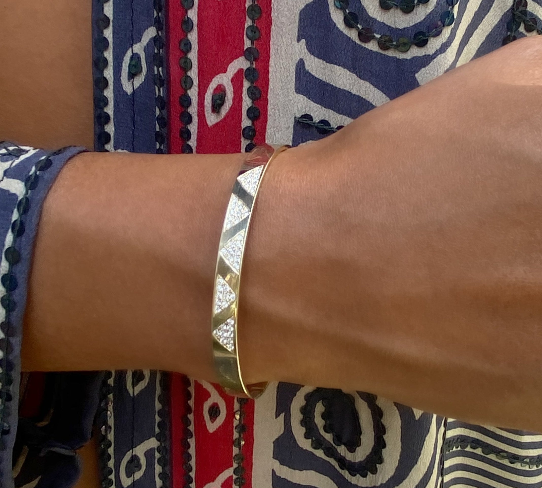 Diamond Triangle Cuff Cuff Bracelet Elisabeth Bell Jewelry   