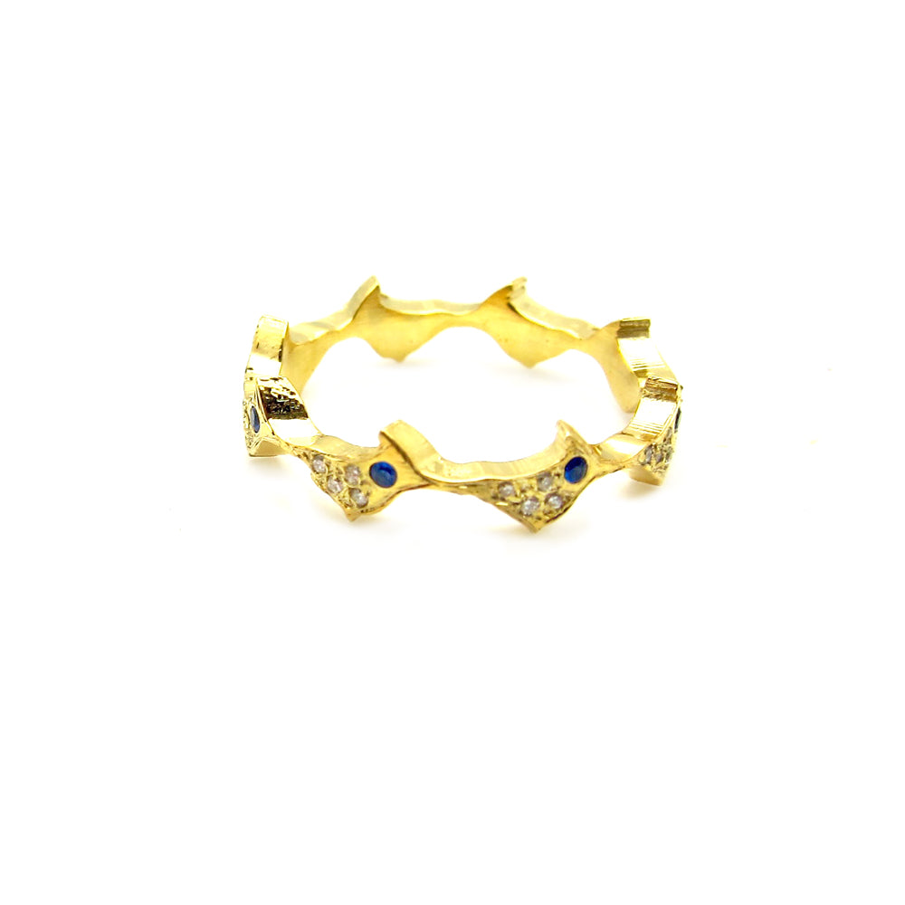 Pave Flock Pinky Ring with Sapphires Ring Yakira Rona