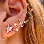 Twinkling Pave Crescent Moon Dangle Earring Drop Earrings Jaine K Designs