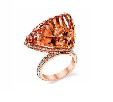 Morganite Ark Ring Cocktail Ring Karma El-Khalil