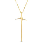 Thorn Necklace Pendant Necklace Elisabeth Bell Jewelry Large Yellow Gold Diamonds
