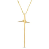 Thorn Necklace Pendant Necklace Elisabeth Bell Jewelry Large Yellow Gold Diamonds