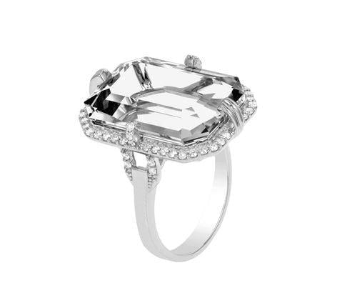 Emerald-Cut Ring Cocktail Ring Goshwara White Gold