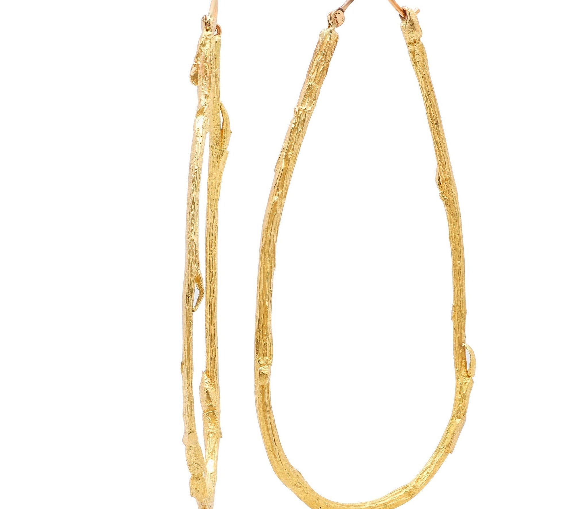 Teardrop Willow Hoops, Pair Hoop Earrings Elisabeth Bell Jewelry Yellow Gold