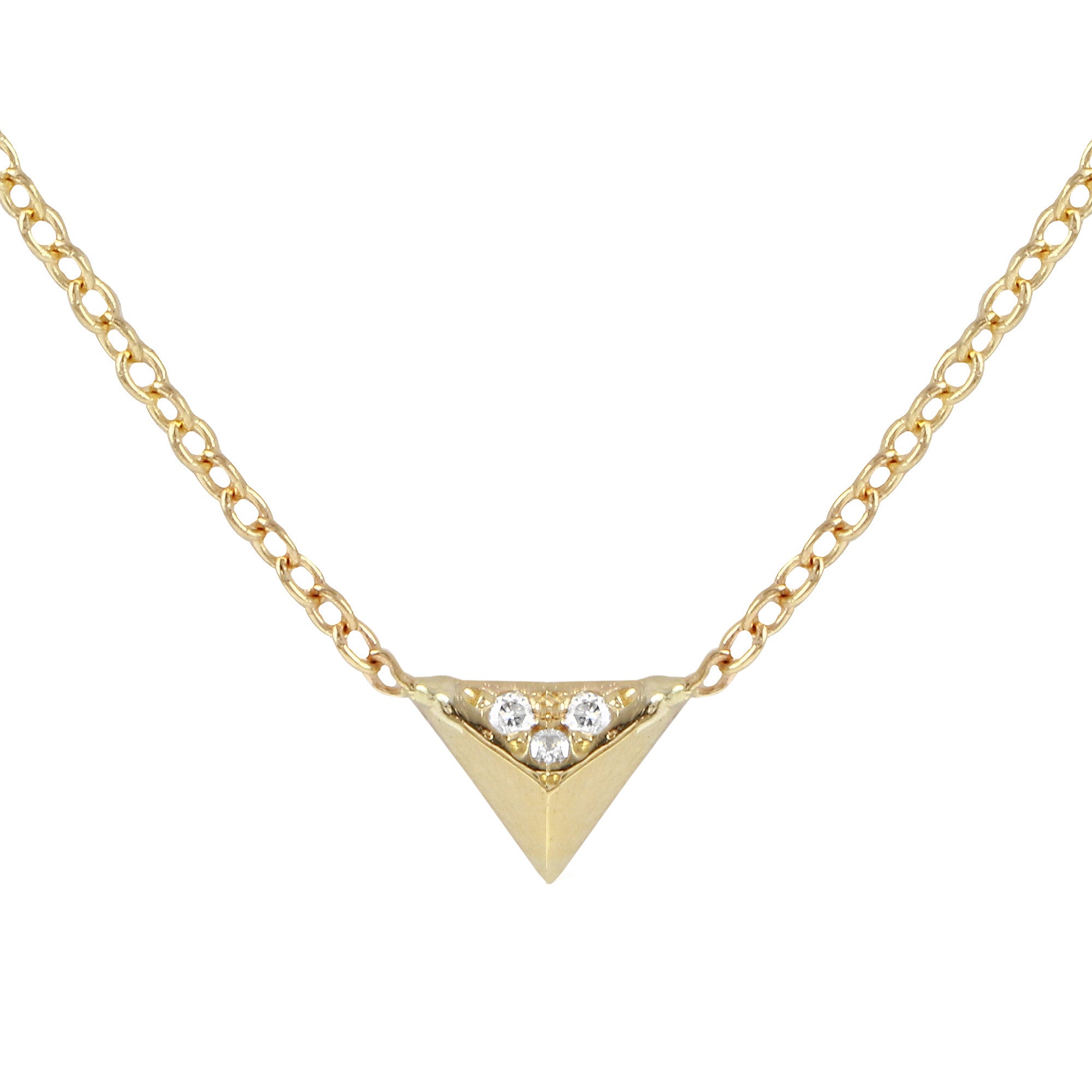 Diamonds-on-One-Side Pyramid Necklace Necklace Jaine K Designs