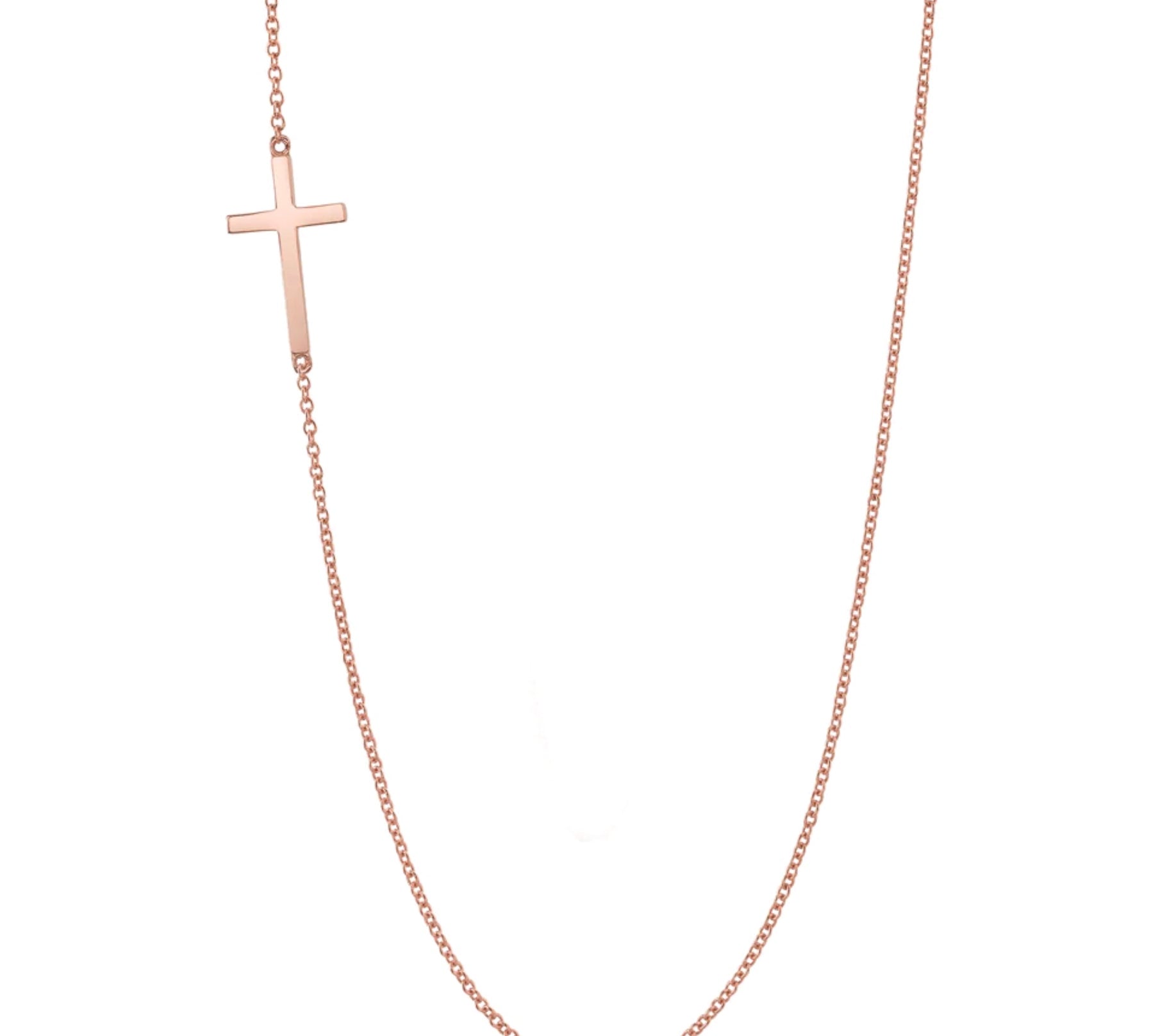 Sideways Cross Necklace Necklace Roseark Sideways Cross Rose Gold