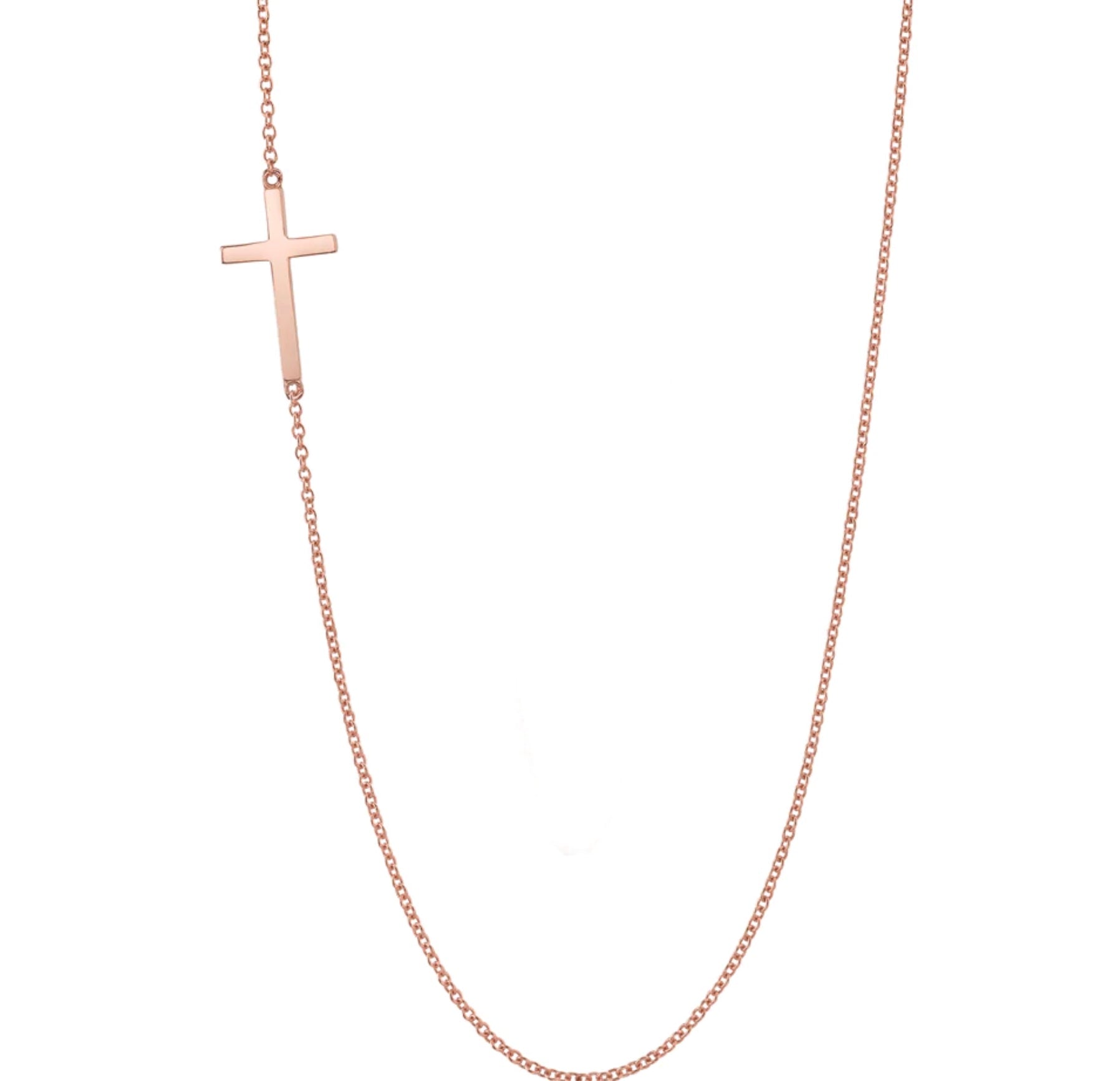 Sideways Cross Necklace Necklace Roseark Sideways Cross Rose Gold