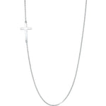 Sideways Cross Necklace Necklace Roseark Sideways Cross White Gold