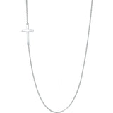 Sideways Cross Necklace Necklace Roseark Sideways Cross White Gold