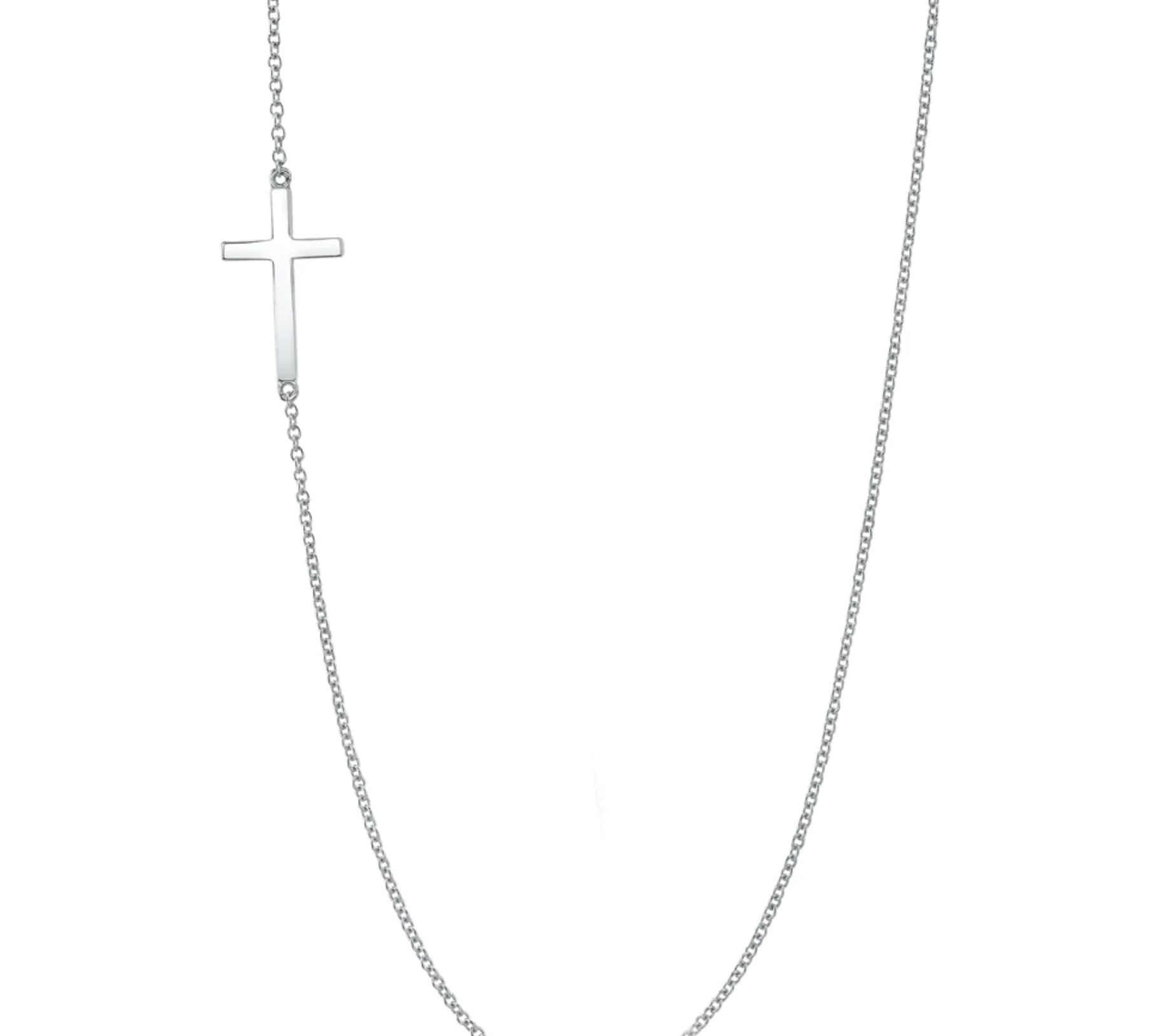 Sideways Cross Necklace Necklace Roseark Sideways Cross White Gold