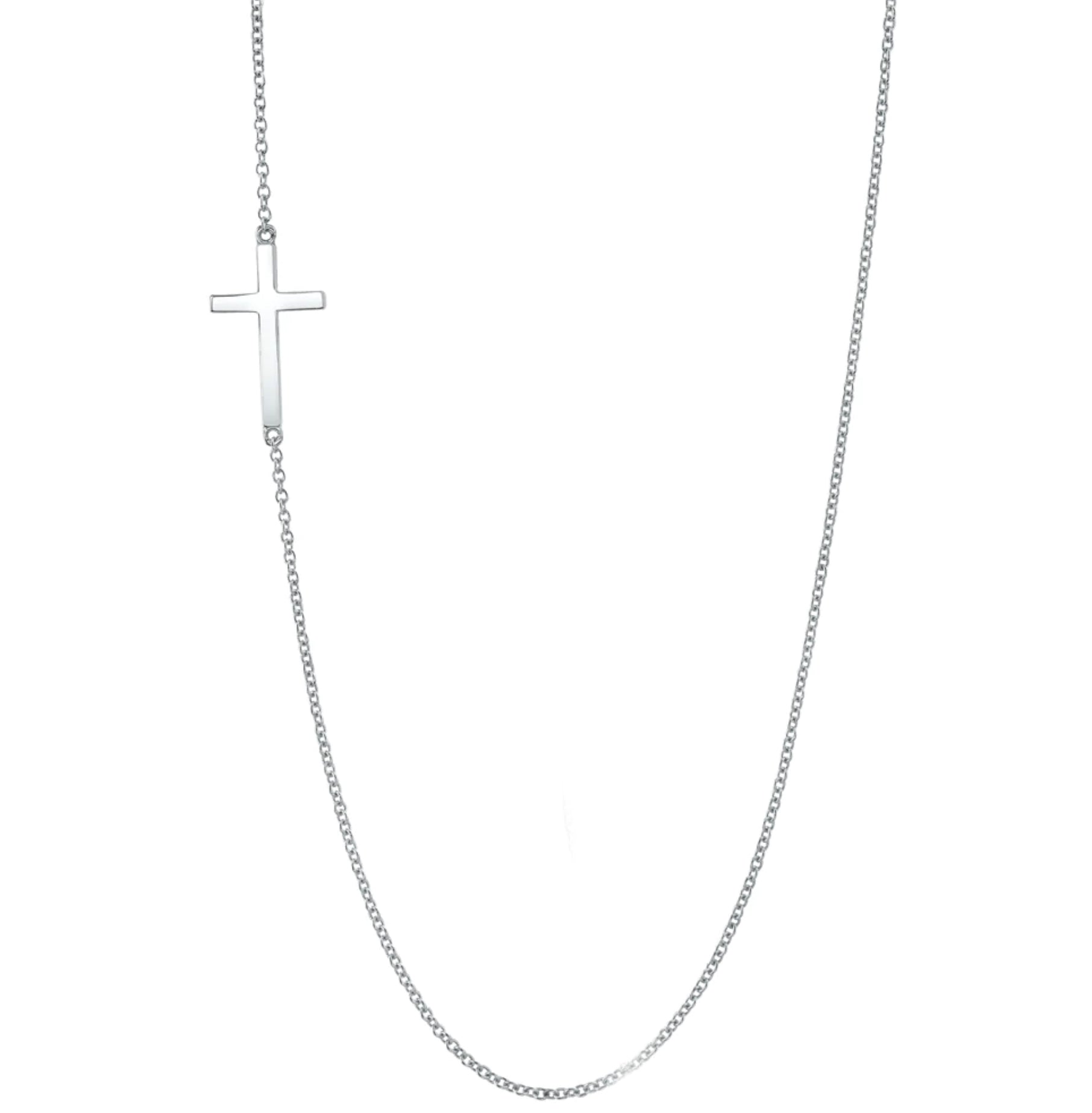 Sideways Cross Necklace Necklace Roseark Sideways Cross White Gold