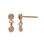 Double Circle Dangle Stud Stud Earrings Jaine K Designs Pair Rose Gold
