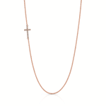 Tiny Sideways Cross Necklace, Diamond Necklace Roseark Sideways Cross
