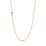 Tiny Sideways Cross Necklace, Diamond Necklace Roseark Sideways Cross