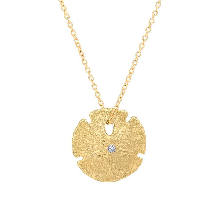 Small Sand Dollar Necklace Pendant Necklace Elisabeth Bell Jewelry