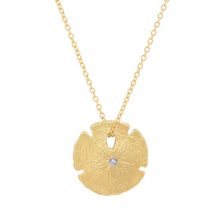Small Sand Dollar Necklace Pendant Necklace Elisabeth Bell Jewelry