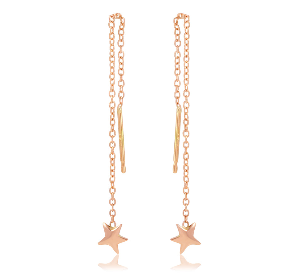 Star Drop Earring Drop Earrings Jaine K Designs Pair Rose Gold