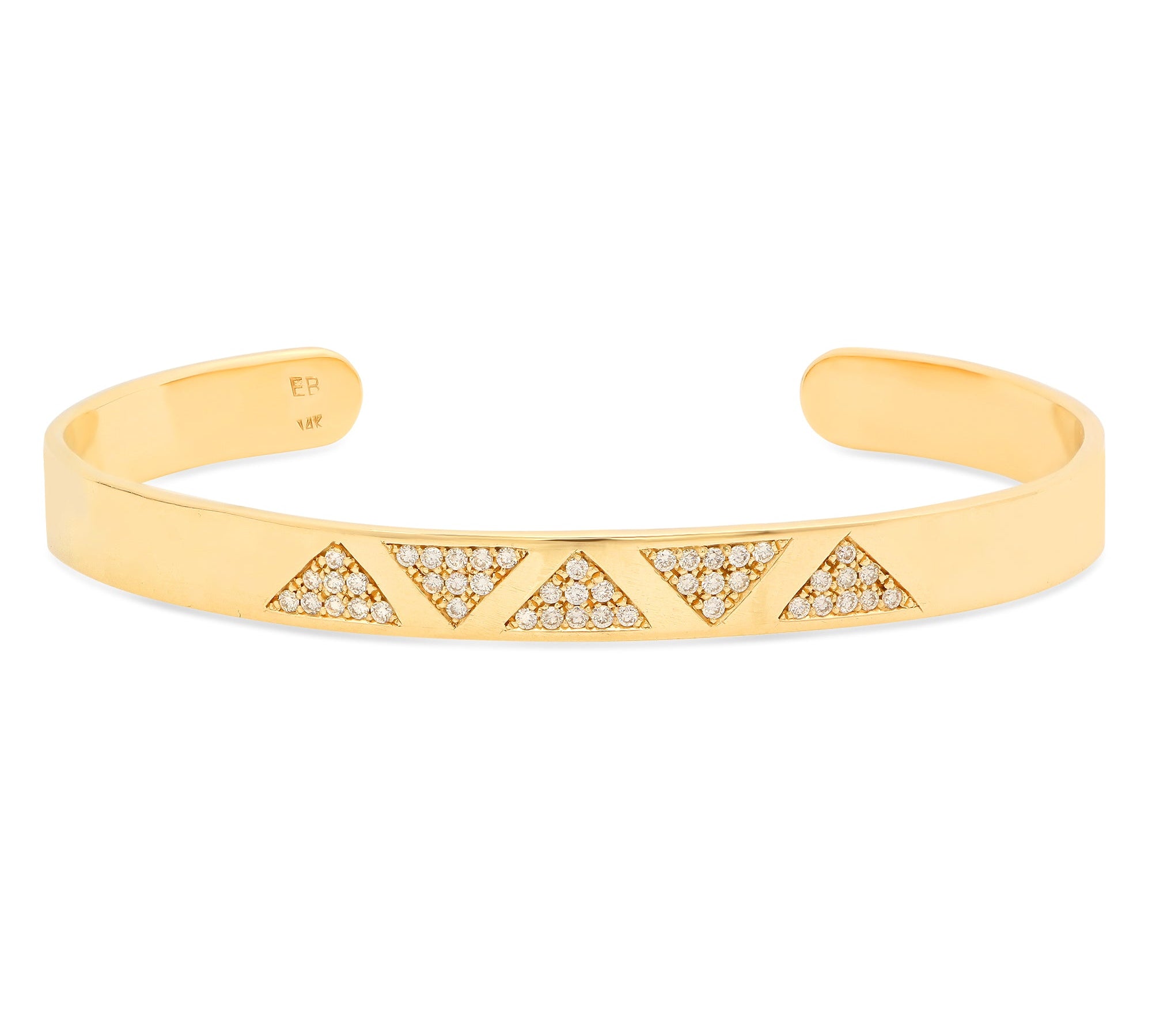 Diamond Triangle Cuff Cuff Bracelet Elisabeth Bell Jewelry Yellow Gold  