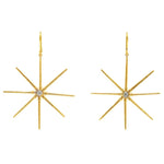Sea Star Earrings with Diamonds Drop Earrings Elisabeth Bell Jewelry Yellow Gold  
