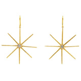 Sea Star Earrings with Diamonds Drop Earrings Elisabeth Bell Jewelry Yellow Gold  