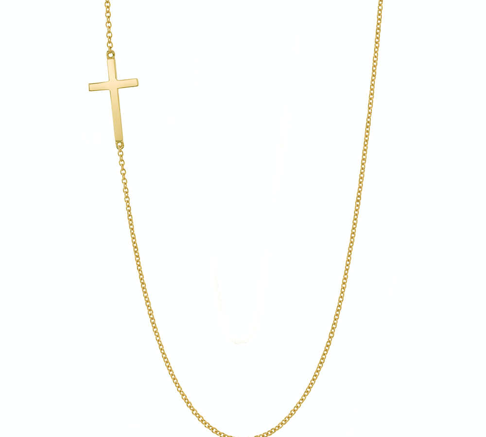 Sideways Cross Necklace Necklace Roseark Sideways Cross Yellow Gold